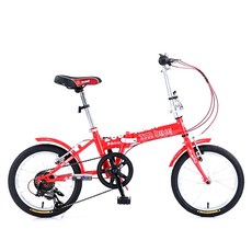 BIKEONE T6 PLUS 16吋6速SHIMANO轉把變速文藝小清新16吋摺疊車小折兒童自行車(親子陪伴、運動代步, 紅, 1個, 16吋