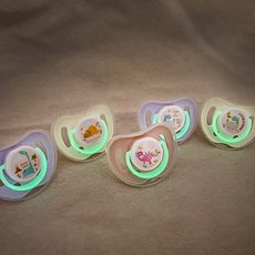 디노 야광 쪽쪽이 1단계, 아이보리+퍼플, 2개