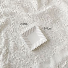 波浪紋收納托盤 攝影拍照道具, 方形白9.8X9.8CM