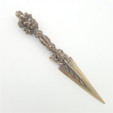 有貨微武器茶刀 普洱茶刀專用茶刀 不銹鋼茶針茶錐 三面普巴金剛杵 降魔除障礙, 2~青銅~金剛杵, 1個