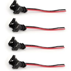 슬리미 8개 세트 자동차 인젝터 커넥터 방수 연료 소켓 연장 피그테일 하네스 호환 대부분의 차량에 적합 검정색, 4 PCS, Black