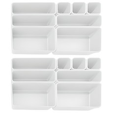 ARYKO 多用途抽屜收納盒, 白色, 2組