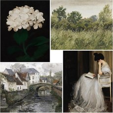 Yeaqee 4pcs 다이아몬드 아트 DIY 키트 어른용 에스테틱 월 공예 룸 장식 귀여운 그림 5D 벽 가정용 10 x 11.8 빈티지, Vintage