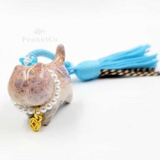 피넛코 고양이 키링 블루 차키키링