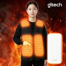 이즈벨 디테크 V넥 보온 발열 온열 조끼 USB 열선조끼 배터리 포함 2버튼 3단 온도조절 7발열패드