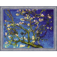 RIOLIS - 아몬드 블라썸 애프터 V. 반 고흐의 페인팅 1698 십자수 키트 40 x 30cm(15.75 x 11.8인치) 초보자 및 고급자를 위한 십자수 키트 십자, 1개
