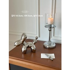 미니 소품 악세사리 타자 달력 흔들말 가림막 시계, 1개, 실버 풍선 강아지 중형 믹