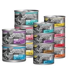 YAMI YAMI 亞米亞米 白金大餐系列貓罐頭【24罐組】80g/170g 純白肉鮪魚, 1個, 鮮鮪白魚鮭魚, 80g