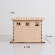 STTPEI 新中式木質建築擺件, 如圖所示