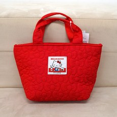 일본 정품 헬로키티 런치백 보온보냉백 도시락가방 이유식가방, 레드, 1개