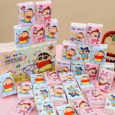 蠟筆小新系列 蠟筆小新印花手帕紙 學生小包便攜式餐巾紙 卡通彩色清潔紙巾 衛生紙, 1個, 蠟筆小新16連包印花手帕紙,16包（1提）