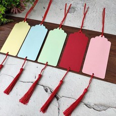 臺灣出貨 創意幼兒園許願卡吊樹卡心願卡懸掛件吊牌兒童開學祝福空白卡片紙, 5色異形彩卡30張配紅絲帶+流蘇, 1個