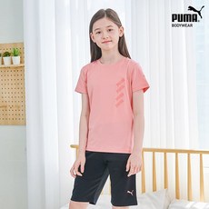 이월 [푸마] 여아 주니어 멀티 홈웨어 11차 상하의 2종 핑크+블랙