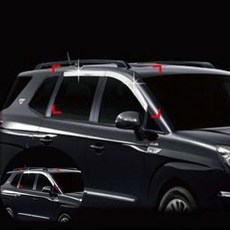 코란도투리스모 자동차썬바이저 크롬 4P 자동차빗물받이