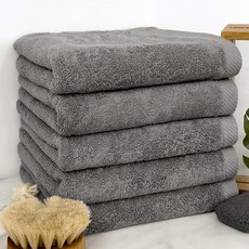 摩登飯店30支棉紗毛巾 150g, 灰色, 5條