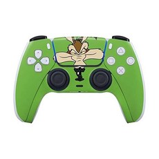 스키닛 데칼 게이밍 스킨 PS5 컨트롤러 호환 공식 라이선스 루니 툰 와일 E 코요테 확대된 디자인, Green - XLONEY67