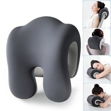 콜콜러브 메모리폼 여행용베개 탈부착 분리형 의자 헤드레스트 목 쿠션 낮잠 목쿠션, 그레이