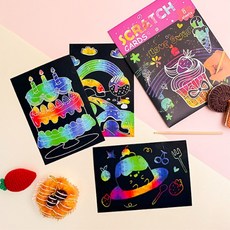 레인보우 스크래치 아트 카드 (종류랜덤), 단품