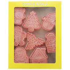 Mian Xiao Xin 비스킷 몰드 DIY 3D 입체 홈베이킹 도구 아이싱 쿠키스탬프 8종 세트 MX001, 크리스마스 C, 1개