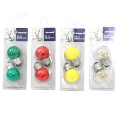 코텍 꼬마 전구 2p K-198 투명 레드 그린 옐로우 색상 미니 백열 전구, 빨간색, 1개