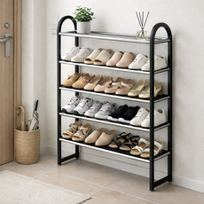 바로바잉 공간활용 튼튼한 신발 정리대 5단, 1개, 블랙