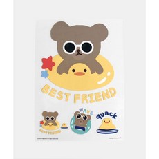 패션스타트 열전사지 아이론 스티커 큐트 덕 베어, 혼합, 1개