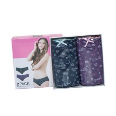 韓美高級棉質彈性衛生內褲 2件入, 微笑