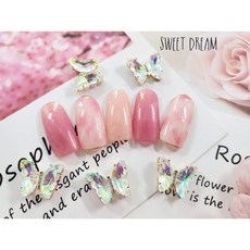 【美甲飾品】蝴蝶合金飾品。造型蝴蝶美甲。鋯石合金美甲。美甲材料金屬合金飾品。蝴蝶飾品。指甲材料。現貨美甲。指甲飾品。, 立體蝴蝶【13*15mm白彩】單顆, 1個