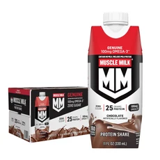 Muscle Milk Genuine 머슬 밀크 제뉴인 프로틴 쉐이크 초콜릿, 18개, 330ml