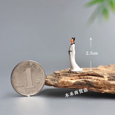 李白杜甫白居易微縮人物模型擺件 意境山水裝飾, 1個, 寫意詩人小號白衣