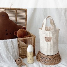 刺繡水桶袋 媽媽包 手提收納袋 A96027, 一隻大熊