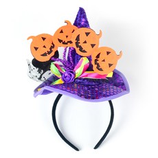 해피파티 할로윈 고급 마녀고깔 헤어밴드 퍼플, 상세페이지 참조, 상세페이지 참조
