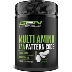 GEN GERMAN ELITE NUTRITION 멀티 아미노-EAA 패턴 코드 500정 개당 1000mg 마스터 아미노 단백질 포뮬러 8가지 필수 아미노산이 함유된 콩에서 추출, 1개
