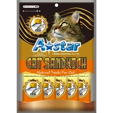 GuoShi寵物 ASTAR 貓薄荷夾心餡餅 貓薄荷零食 貓餅乾, 1個, 鮪魚鮭魚, 100g, 袋裝