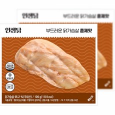 인생닭 부드러운 닭가슴살 훈제맛 100g, 10개