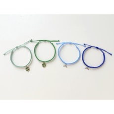 무드스튜디오 마크라메 팔찌만들기 클로버 고래꼬리 여름팔찌 마크라메 DIY, 스카이
