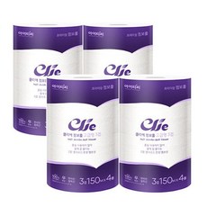 아이티씨 클리에 3겹 점보롤 고급형 150M 4롤 4팩 16롤 100%천연펄프 프리미엄 두루마리 휴지, 1세트