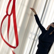 NIE 리듬체조 리본 4미터 레드