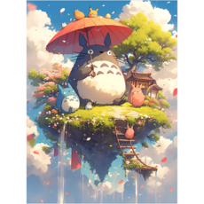 그림 하루 DIY 명화 그리기 풍경 캔버스형 40x50 모음, 10. 토토로와 하늘섬, 1개