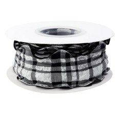 야드 폴리 에스터 유선 가장자리 리본 버블 그리드 공예 공급 의류 꽃다발 장식 선물 포장, 1개, 2. Black