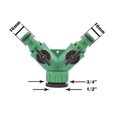 정원 수도꼭지 물 분배기 양방향 호스 밸브 Y형 급수 조절 스위치 컨트롤러 3/4 인치 스레드, [01] A, 01 A
