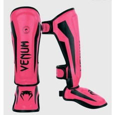 VENUM Elite 菁英系列 MMA 皮革護腳脛 Shin Guards Kids 粉 03235, 1個