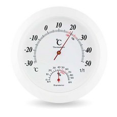 국산 아날로그 온도계 동그란 원형 벽걸이온습도계, 1개, 화이트