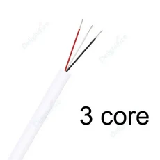 자동차 케이블 3 코어 PVC 피복 와이어 LED 익스텐션 라운드 야외 스트립 조명 오디오 스피커용 12V, 01 3 Core-White, 03 50M, 04 22 AWG, 1개