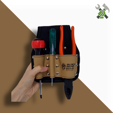 블랙베어 국내제조 BEX-05 3구 가죽 공구집 드라이버 펜치 포켓, 1개