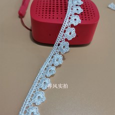 鏤空水溶蕾絲花邊 手工DIY裝飾輔料窄邊, 五瓣花【寬約1.5cm】白色,1米