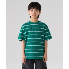 무신사 스탠다드 MUSINSA STANDARD KIDS 멀티 스트라이프 크루 넥 티셔츠 2 [그린] MKETS5K09-GE 418460