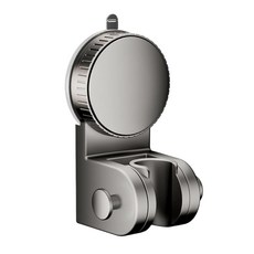 強力吸盤蓮蓬頭支架，免釘免鑽可調節，防水防潮浴室收納, 槍灰色, 1個