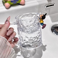 高顏值雙人漱口杯 透明杯 洗漱杯子 水波紋漱口杯, 1個, 1冰川紋白】升級加厚