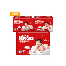 하기스 매직컴포트 NEW 기저귀 남여공용 밴드형, 162매, 2단계